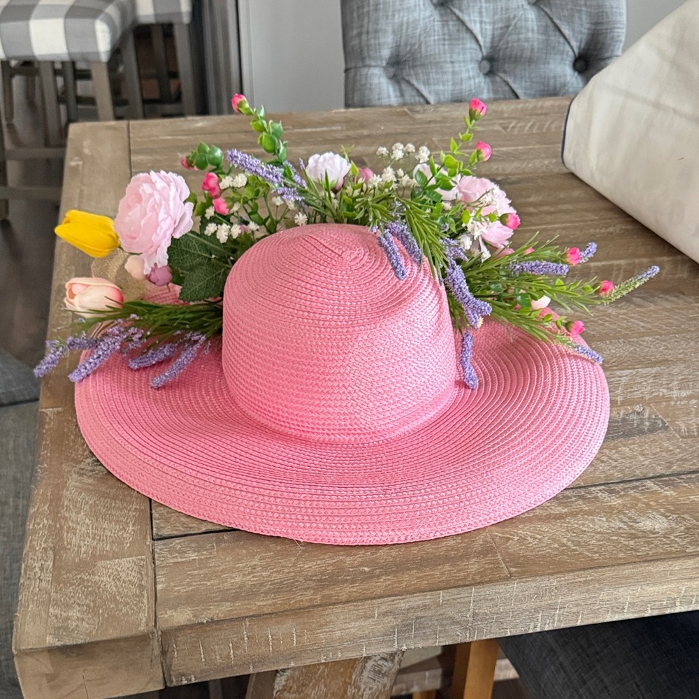 Pink Spring Floral Derby Hat - Picture 3 of 4